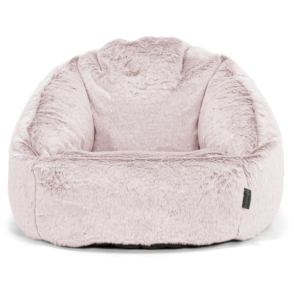 Pouf Chaise Bubble - Fausse Fourrure Lapin Rose Pastel 01