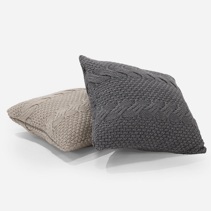 Coussin 47 x 47cm - 100% Coton Cable Crème 03