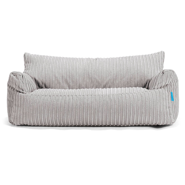 Joséphine Canapé Pouf pour Enfant 1-5 ans - Côtelé Gris Argent 01