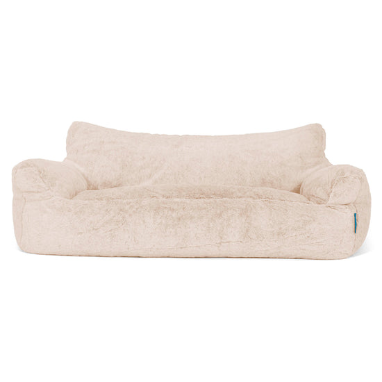 Joséphine Canapé Pouf pour Enfant 1-5 ans - Fausse Fourrure Lapin Blanc 01