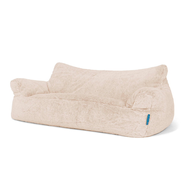 Joséphine Canapé Pouf pour Enfant 1-5 ans - Fausse Fourrure Lapin Blanc 02
