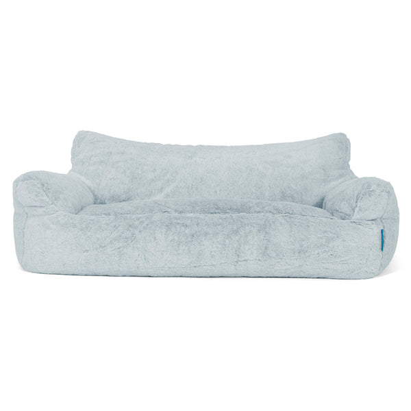 Joséphine Canapé Pouf pour Enfant 1-5 ans - Fausse Fourrure Lapin Bleu Pastel 01