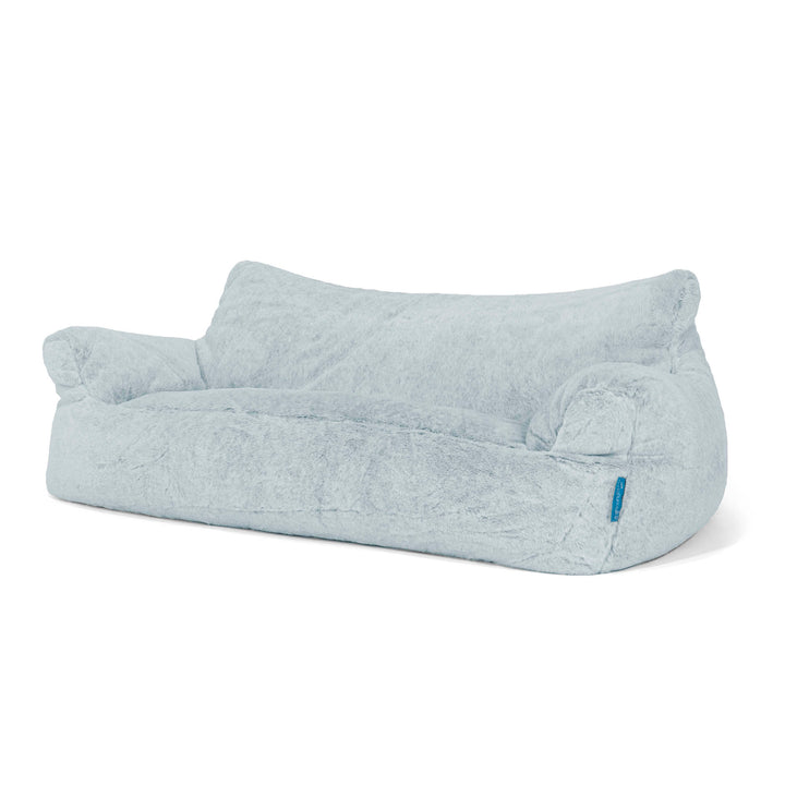 Joséphine Canapé Pouf pour Enfant 1-5 ans - Fausse Fourrure Lapin Bleu Pastel 02