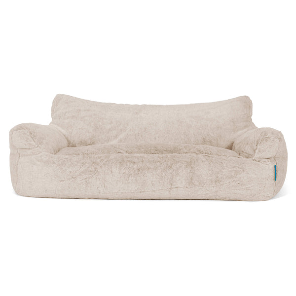 Joséphine Canapé Pouf pour Enfant 1-5 ans - Fausse Fourrure Lapin Brun Doré 01