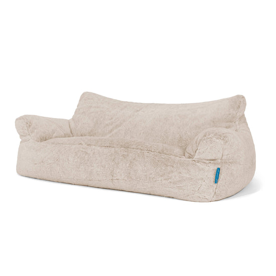 Joséphine Canapé Pouf pour Enfant 1-5 ans - Fausse Fourrure Lapin Brun Doré 02