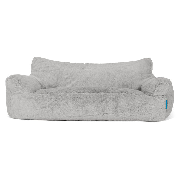 Joséphine Canapé Pouf pour Enfant 1-5 ans - Fausse Fourrure Lapin Gris clair 01