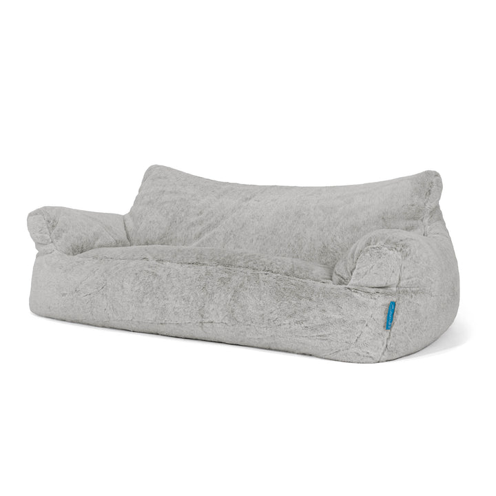Joséphine Canapé Pouf pour Enfant 1-5 ans - Fausse Fourrure Lapin Gris clair 02
