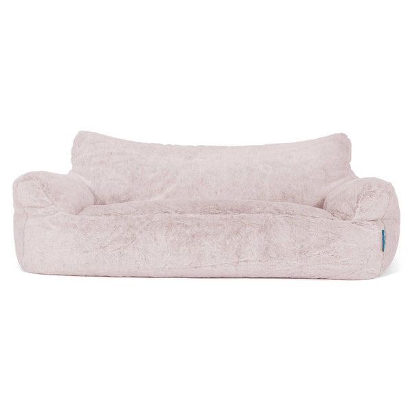 Joséphine Canapé Pouf pour Enfant 1-5 ans - Fausse Fourrure Lapin Rose Pastel 01