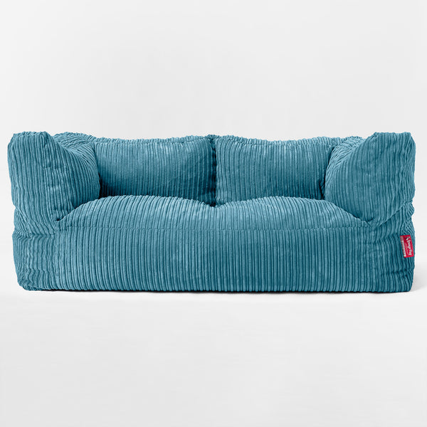 Canapé Pouf Géant Albert pour Enfants 2 places 2-14 ans - Côtelé Mer Égée 01