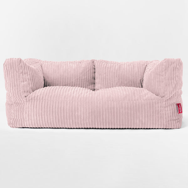 Canapé Pouf Géant Albert pour Enfants 2 places 2-14 ans - Côtelé Rose 01