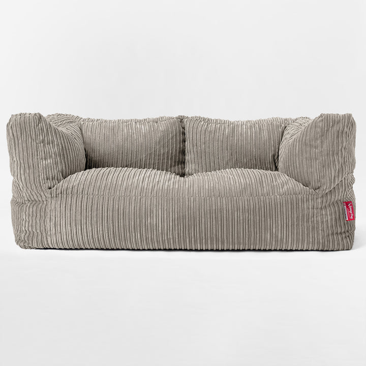 Canapé Pouf Géant Albert pour Enfants 2 places 2-14 ans - Côtelé Vison 03