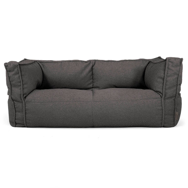 Canapé Pouf Albert 2 places - Bouclé Anthracite_01