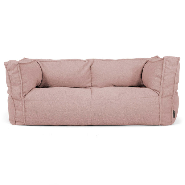 Canapé Pouf Albert 2 places - Bouclé Rose_01