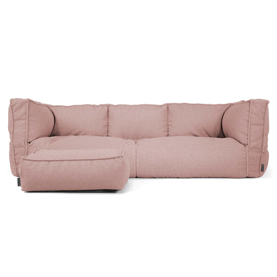 Canapé Pouf Albert 3 places - Bouclé Rose_02