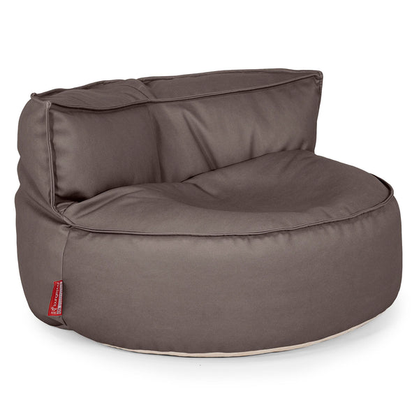 Canapé Pouf Chloe - Cuir Végan Chocolat 01