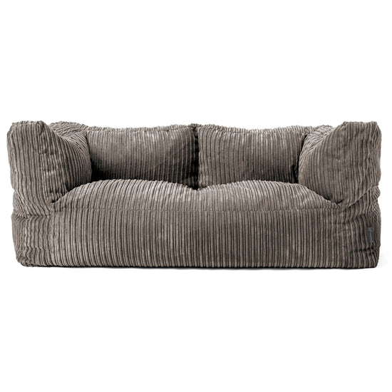 Canapé Pouf Albert 2 places - Côtelé Anthracite 01