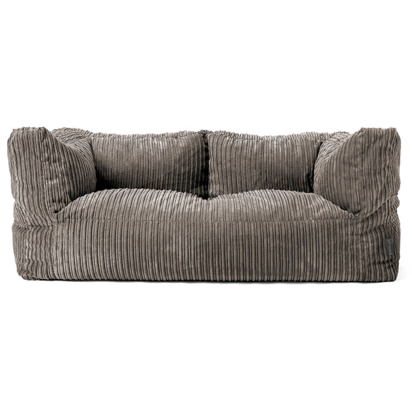 Canapé Pouf Albert 2 places - Côtelé Anthracite 01