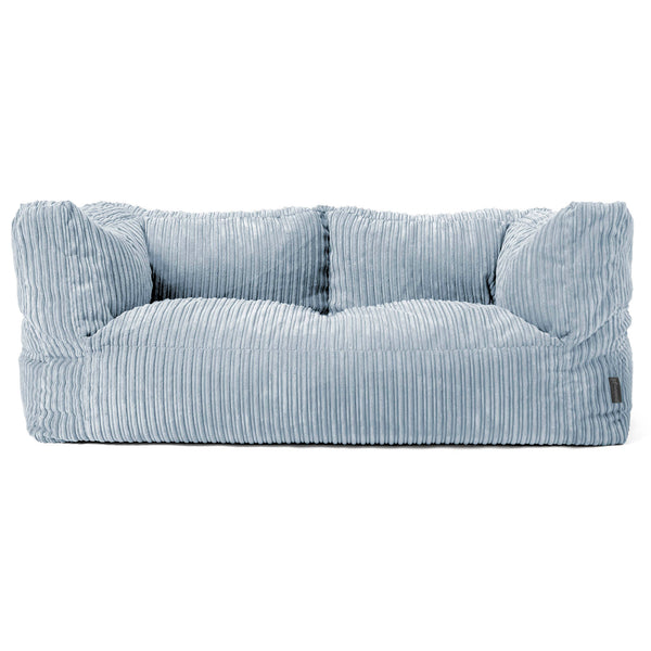 Canapé Pouf Albert 2 places - Côtelé Bébé Bleu 01