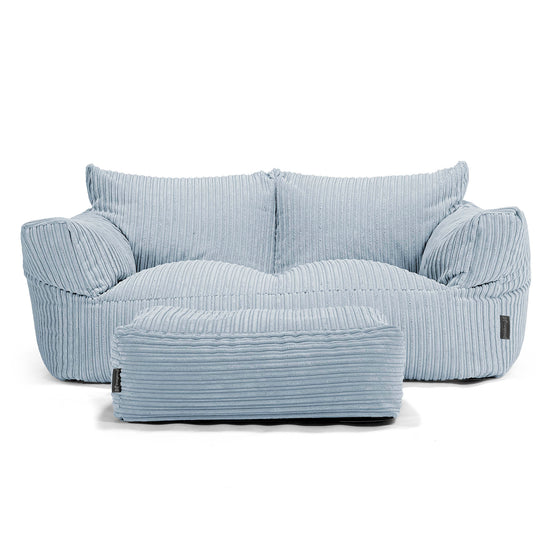 Joséphine Canapé Pouf - Côtelé Bébé Bleu 02