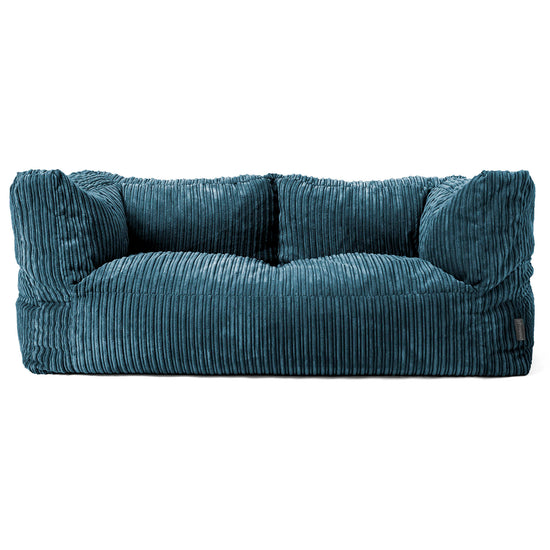 Canapé Pouf Albert 2 places - Côtelé Bleu Marine 01