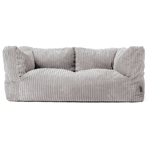 Canapé Pouf Albert 2 places - Côtelé Gris Argent 01