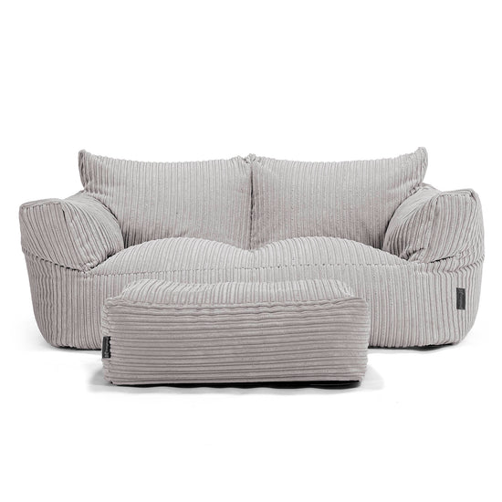 Joséphine Canapé Pouf - Côtelé Gris Argent 02