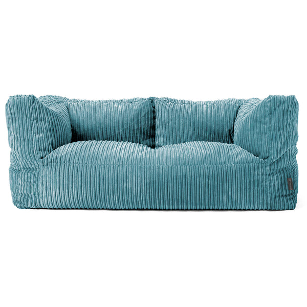 Canapé Pouf Albert 2 places - Côtelé Mer Égéé 01