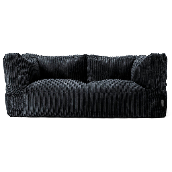 Canapé Pouf Albert 2 places - Côtelé Noir 01