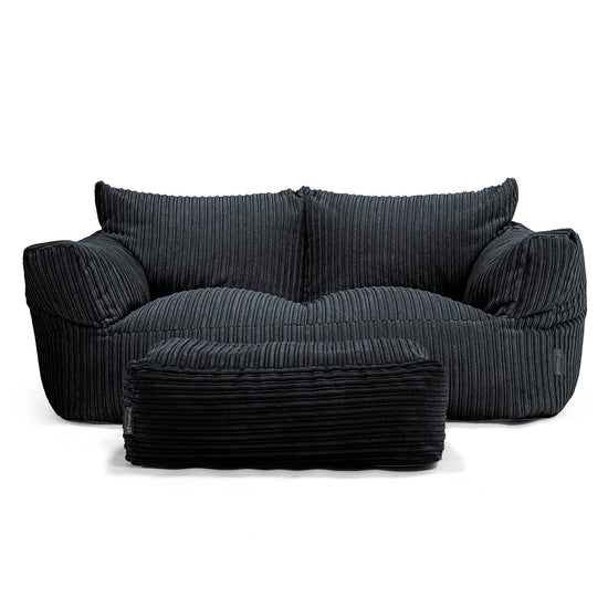 Joséphine Canapé Pouf - Côtelé Noir 02