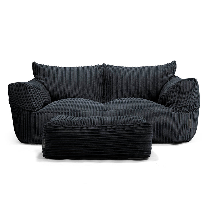 Joséphine Canapé Pouf - Côtelé Noir 02