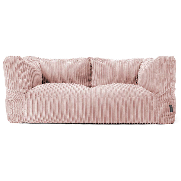 Canapé Pouf Albert 2 places - Côtelé Rose 01