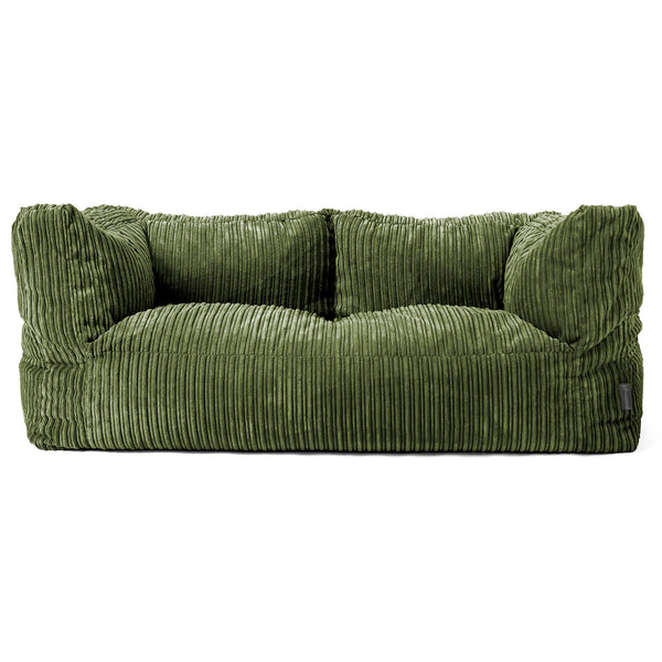 Canapé Pouf Albert 2 places - Côtelé Vert Forêt 01