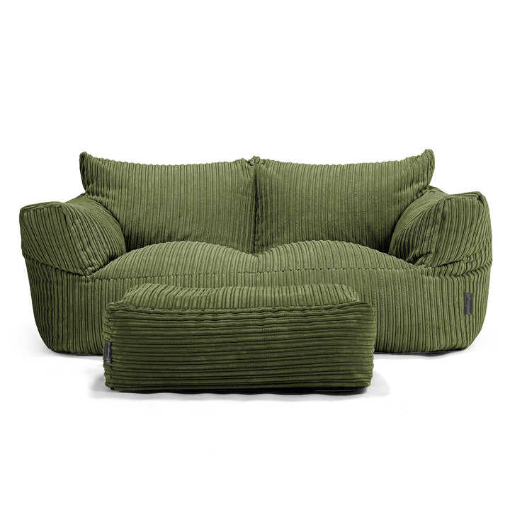 Joséphine Canapé Pouf - Côtelé Vert Forêt 02
