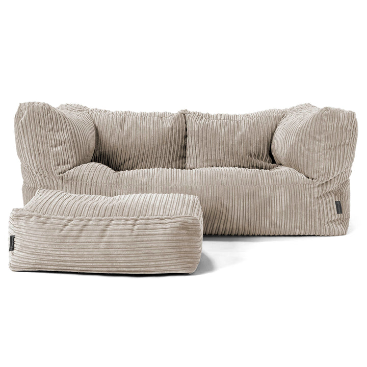 Canapé Pouf Albert 2 places - Côtelé Vison 02