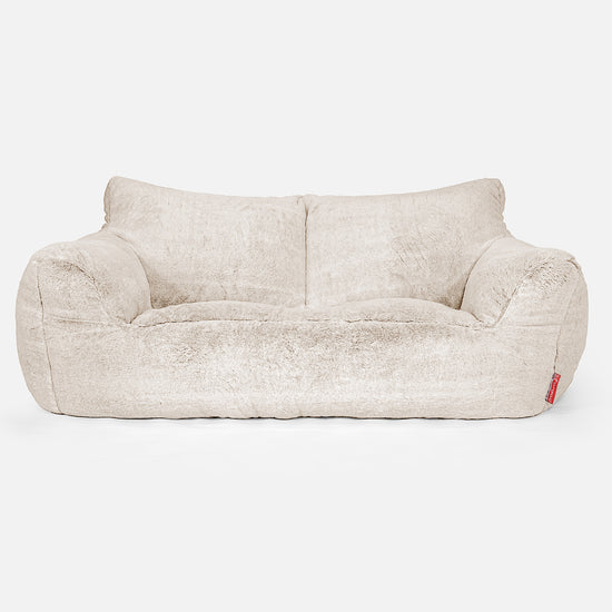 Joséphine Canapé Pouf - Fausse Fourrure Lapin Blanc 01