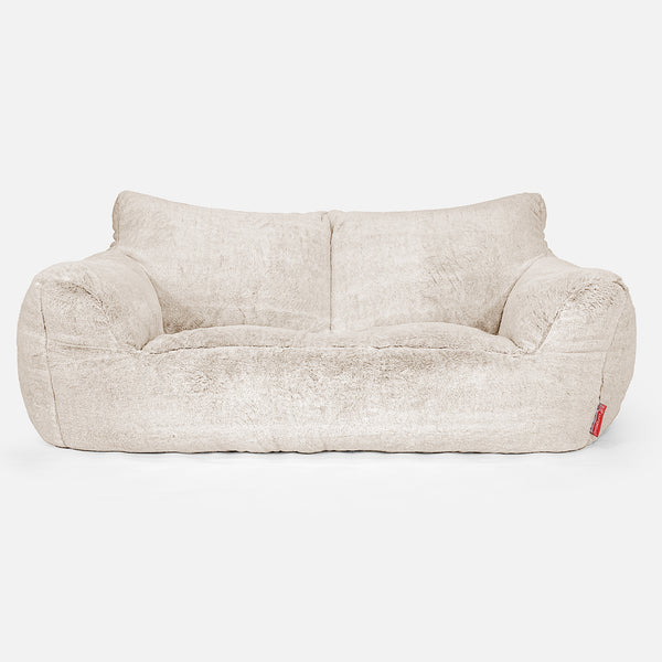 Joséphine Canapé Pouf - Fausse Fourrure Lapin Blanc 01