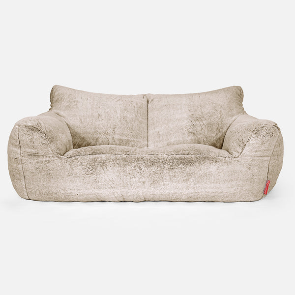 Joséphine Canapé Pouf - Fausse Fourrure Lapin Brun Doré 01