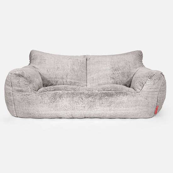Joséphine Canapé Pouf - Fausse Fourrure Lapin Gris clair 01