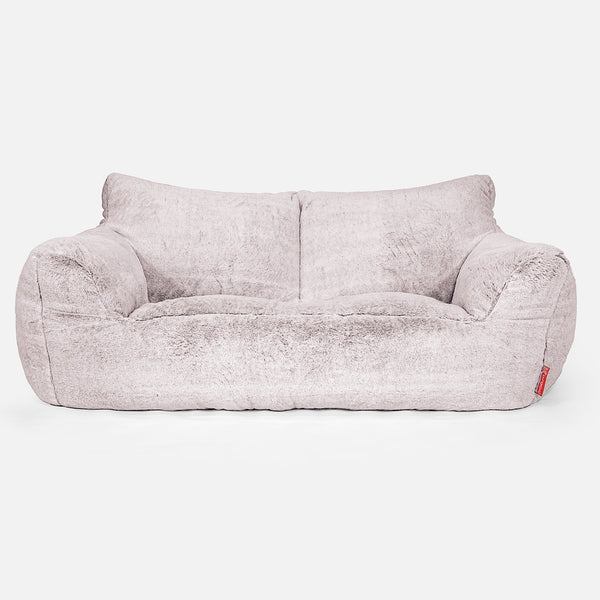Joséphine Canapé Pouf - Fausse Fourrure Lapin Rose Pastel 01