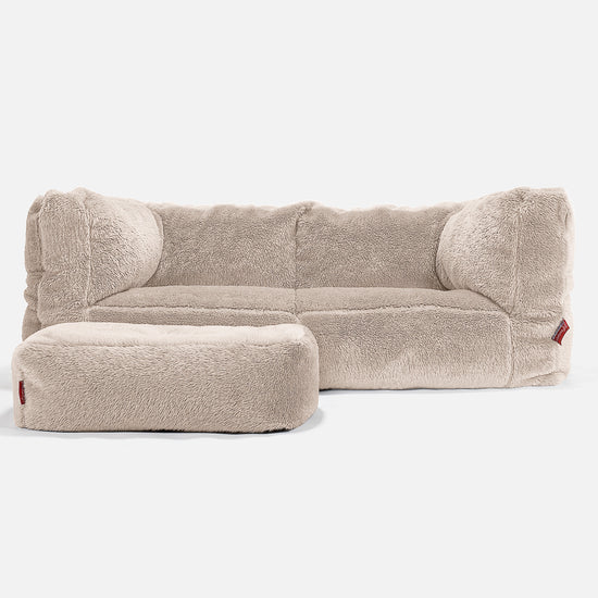 Canapé Pouf Albert 2 places - Fausse Fourrure Nounours Vison 02