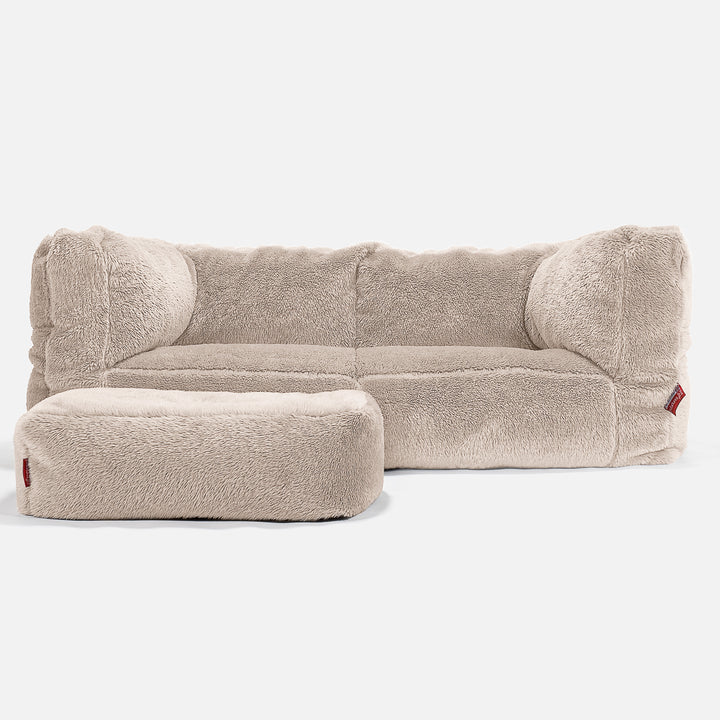 Canapé Pouf Albert 2 places - Fausse Fourrure Nounours Vison 02