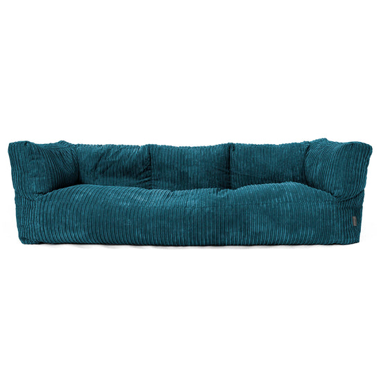 Canapé Pouf Albert 3 places - Côtelé Bleu Canard 01