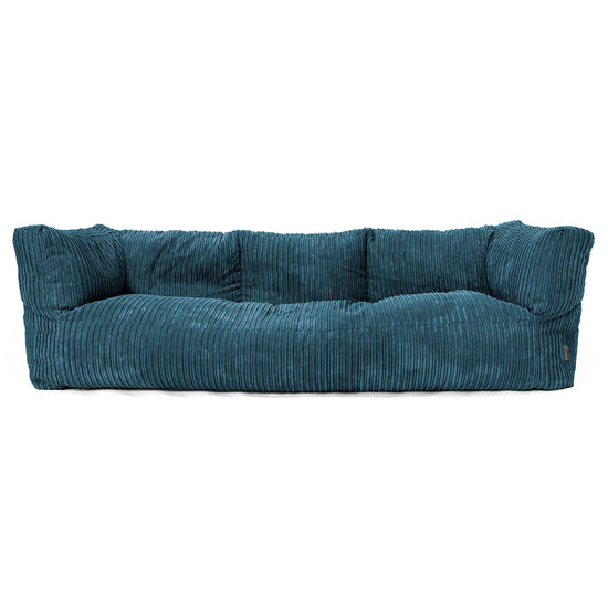 Canapé Pouf Albert 3 places - Côtelé Bleu Marine 01