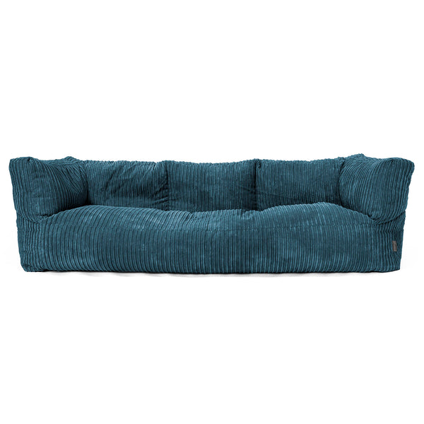 Canapé Pouf Albert 3 places - Côtelé Bleu Marine 01