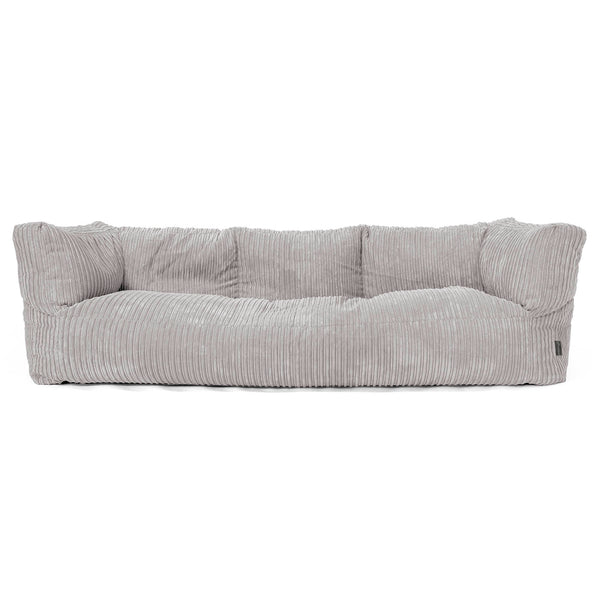 Canapé Pouf Albert 3 places - Côtelé Gris Argent 01