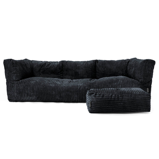 Canapé Pouf Albert 3 places - Côtelé Noir 02