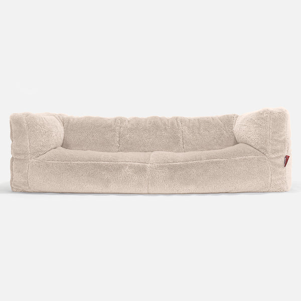 Canapé Pouf Albert 3 places - Fausse Fourrure Nounours Crème 01