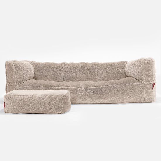 Canapé Pouf Albert 3 places - Fausse Fourrure Nounours Vison 02
