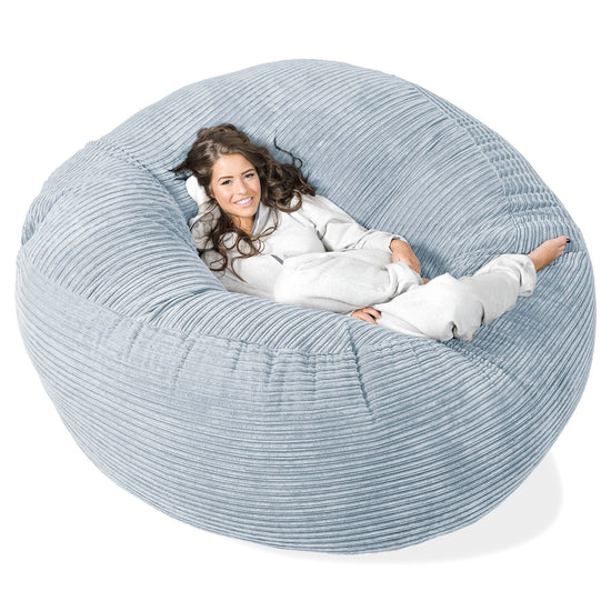 Canapé Pouf Géant Grande Mammouth - Côtelé Bébé Bleu 01