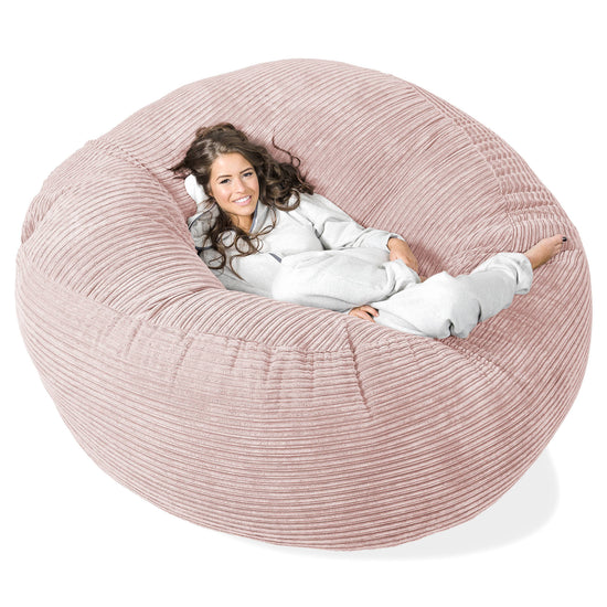 Canapé Pouf Géant Grande Mammouth - Côtelé Rose 01